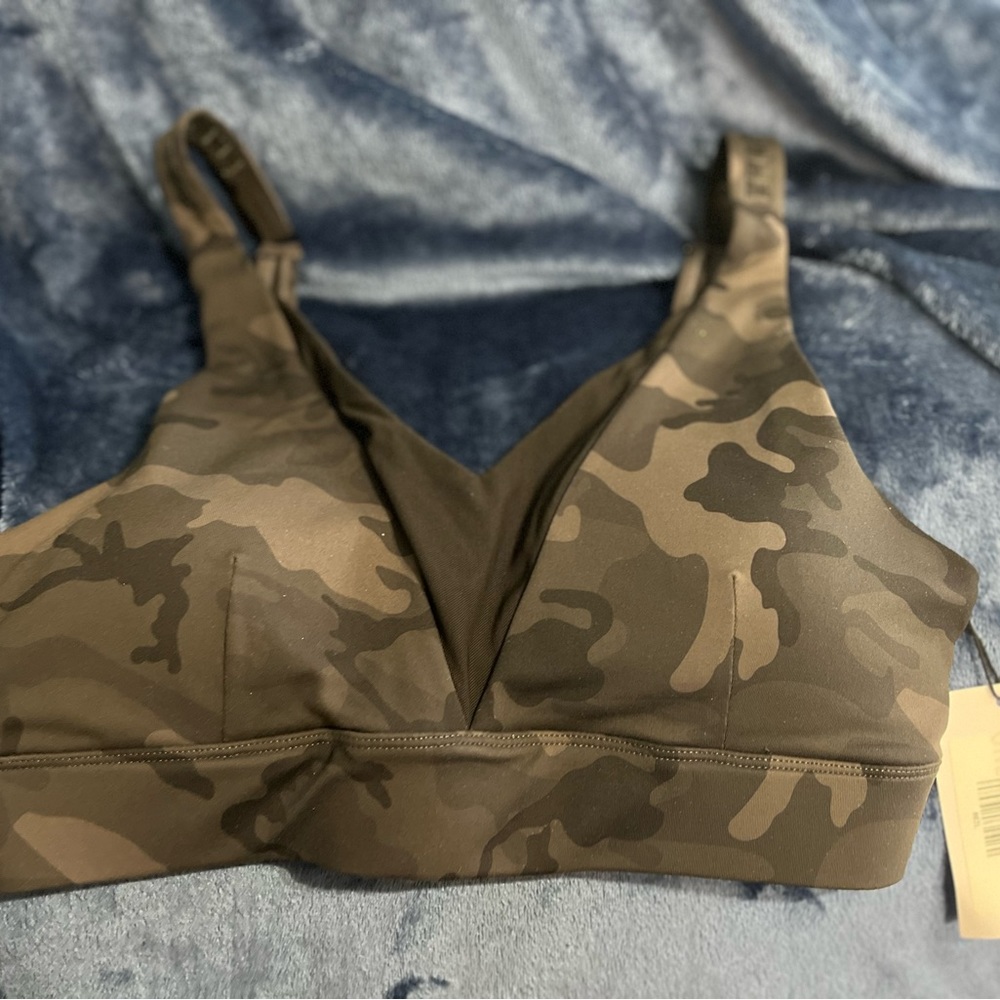 NWT Zyia Forest Camo Adjustable Mesh Bra Large